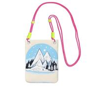 QHZLY Snow-capped Mountains, borsa a tracolla per cellulare, da donna, con tracolla regolabile, alla moda, comoda e alla moda, colore: nero, Fucsia, Taglia unica