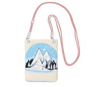 QHZLY Snow-capped Mountains, borsa a tracolla per cellulare, da donna, con tracolla regolabile, alla moda, comoda e alla moda, colore: nero, rosa, Taglia unica
