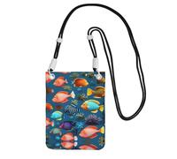 QHZLY Submarine reef fish - Borsa a tracolla per cellulare, con tracolla regolabile, da donna, alla moda, comoda, Nero , Taglia unica