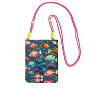 QHZLY Submarine reef fish - Borsa a tracolla per cellulare, con tracolla regolabile, da donna, alla moda, comoda, Fucsia, Taglia unica