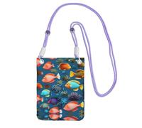 QHZLY Submarine reef fish - Borsa a tracolla per cellulare, con tracolla regolabile, da donna, alla moda, comoda, Viola, Taglia unica
