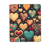 QHZLY Tappetino per mouse con bordo in gomma multicolore con cuori colorati, 25,4 x 30,5 cm, per ufficio, gioco, studio, scrivania, computer portatile