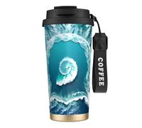 QHZLY Tazza da caffè Sea of Love in acciaio inossidabile 316, grande, isolata, da viaggio, per ufficio, casa, auto