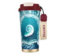 QHZLY Tazza da caffè Sea of Love in acciaio inox 316, grande, isolata, da viaggio, per ufficio, casa, auto
