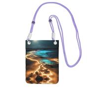 QHZLY View under the moon - Borsa a tracolla per cellulare, da donna, con tracolla regolabile, alla moda, comoda, Viola, Taglia unica
