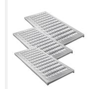 QHZYMX Canale di Scarico 1 2 3 10 PCS Channel Trench Drain Grate, Flush Mount Grid Drainage Grating - Filters Trash & Debris, Commercial Grade Trenchs Drains System(3 Pack,58x35X2.5cm/22.8x13.8x1in)