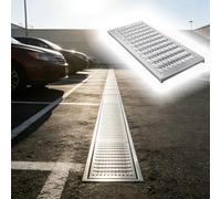QHZYMX Canale di Scarico Drainage Grates for Driveway, Non-Slip Trench Drain Cover for Blocking Debris, Ground Grate for Water Drainages for Patio/Pool Sides/Sidewalk(22.8x5.9x1in/58x15X2.5cm)