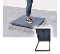 QHZYMX Coperchio per Portello in Metallo Quadrato Incassato, Lucernario Antifurto con Serratura, Maniglia A Interruttore E Asta di Supporto Idraulica(24x24in/61x61cm)