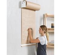 QHZYMX Distributore di Carta Kraft A Parete Porta Rotolo di Carta Kraft, Dispenser E Taglierina da Parete, Porta Carta da Macellaio con Rotolo di Carta 50 Metri, Espositore(White,Width 90cm/35.4in)