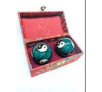 Qi-Gong - Sfera curativa per massaggio Yin Yang, 35 mm, con scatola verde