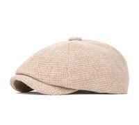 QI YUAN Cappello Newsboy Uomo in Lana e Poliestere Baschi Invernale Cappello Piatto (IT, Numero, 57, 60, Beige)