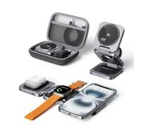 Qi2 - Stazione di ricarica 3 in 1 Apple con made for Watch [MFi], da viaggio, pieghevole, 15 W, stazione di ricarica MagSafe per Pro Max/17 Air/17 Pro/17, 5 W, per Apple Watch 11, AirPods