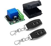 QIACHIP 433 Mhz Interruttore di controllo remoto DC 12V 1CH wireless Modulo ricevitore relè RF con 2 trasmettitori, interruttore momentario Telecomando fai da te