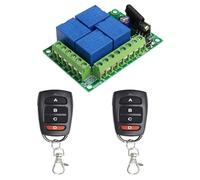QIACHIP 433 Mhz Universal DC 12V 4CH Interruttore di controllo remoto wireless Modulo ricevitore relè RF con 2 trasmettitori, codice di apprendimento 4 canali Telecomando fai da te