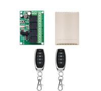 QIACHIP Interruttore di controllo remoto wireless DC 12V 24V 4CH 10A Ricevitore relè a radiocomando a 4 canali 433Mhz con 2 trasmettitori RF, per luci, porta del garage, motore