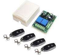 QIACHIP Interruttore radio 220/230 V telecomando RF 433 MHz 10 A ricevitore wireless 2 canali per motori, tapparelle e pompe