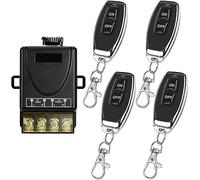 QIACHIP Interruttore telecomando radiocomandato Relè 433 Mhz AC 220V 230V 30A ricevitore e 4 trasmettitori, controllo radio per pompa dell'acqua, elettrodomestici, irrigazione agricola e apparecchi