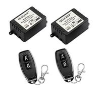 QIACHIP Relè DC 12 V 1CH 433 MHz RF Telecomando Senza Fili Interruttore a Impulso con Ritardo, Trasmettitore con Ricevitore per Controllo Accessi, Luce Auto, Solènoide (2 Relè)