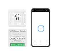 QIACHIP Set di 2 interruttori per modulo intelligente 16 A - Mini interruttore Wi-Fi fai da te - Compatibile con Ewelink, Alexa Echo e Google Assistant