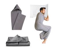 QIAKEFE Coperta di compressione sensoriale per bambini e adulti, borsa a pelo con cappuccio portatile, per campeggio e relax, tessuto elasticizzato traspirante, disturbi sensoriali, ADHD (L - 185 x 50