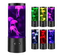 QIAKEFE Lampada a forma di medusa, 7 colori, lampada lavica a LED, lampada Jellyfish, funzionamento USB/a batteria, luce d'atmosfera per bambini e adulti, decorazione della casa, ufficio (A)