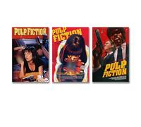 Qiamenu 3 poster di Pulp Fiction con copertina di film classico, poster artistici da parete su tela, poster decorativi per stanza, poster decorativi con stampa estetica 20 x 30 cm, 3 pezzi, stile 3