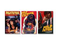 Qiamenu 3 poster di Pulp Fiction con copertina di film classico, poster artistici da parete su tela, poster decorativi estetici, stampa decorativa 30 x 45 cm, 3 pezzi, stile 3
