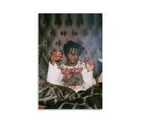 Qiamenu Poster di Playboi Carti, vintage, con musica rapper, poster estetico per stanza, decorazione da parete per camera da letto, 30 x 45 cm