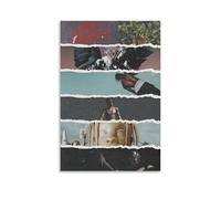 Qiamenu Poster di Travis Scott Rapper Music Album Vintage Collage Copertina Poster Musicale per Camera da Letto Estetica per Camera da Letto Decorativo 40 x 60 cm