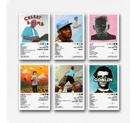 Qiamenu Un set di 6 poster con copertina di album di Tyler, The Creator, stampa artistica da parete su tela, poster decorativi per stanza, 20 x 30 cm, stile 3