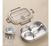 Qiamia Insulated Bento Box, Bento Box Adult, Microwavable Stainless Steel Lunch Boxes with 3/4/5 Compartments (L (1500ml-4 partitions))