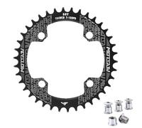 QIAMNI 104 BCD 32T 34T 36T 38T Anello singolo stretto largo con 4 bulloni pignone per bici da strada, mountain bike, BMX MTB Bike (nero, 38T)