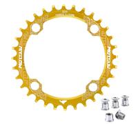 QIAMNI 104 BCD 32T 34T 36T 38T Anello singolo stretto largo con 4 bulloni pignone per bici da strada, mountain bike, BMX MTB Bike (oro, 32T)