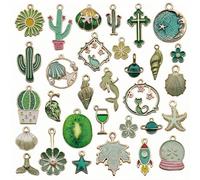 QIAMNI 30 ciondoli a forma di unicorno, in metallo smaltato, color arcobaleno, per collane, orecchini, bracciali, portachiavi, fai da te, 13 x 19 mm, per bambini e ragazze, Misura unica, Alluminio