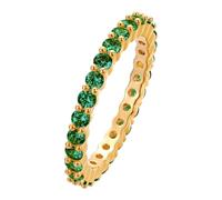 QIAMNI Anello Eternity impilabile con zirconi multi- Gemma - Simbolo dell'amore infinito per donne per regali, Ottone, Zircone