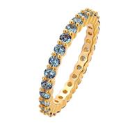 QIAMNI Anello Eternity impilabile con zirconi multi- Gemma - Simbolo dell'amore infinito per donne per regali, Ottone, Zircone