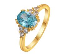 QIAMNI Anello Marquise Birthstone con accenti di zircone