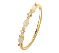 QIAMNI Anello placcato oro 14 carati tempestato di diamanti: combinazione multi-gioiello, anello stile versatile, regalo per le donne