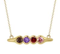 QIAMNI Collana a forma di pisello tempestata di diamanti: processo di placcatura in oro 14 carati, regalo per le mamme, adatto per regali da donna