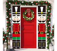QIAMNI - Decorazioni natalizie per lo Schiaccianoci per esterni, decorazione natalizia per esterni, modello Soldato a grandezza naturale, per porta d'ingresso, portico, giardino, feste per bambini