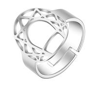 QIAMNI Gioielli regolabili dell'acciaio inossidabile dell'anello unico delicato dell'enneagramma per il regalo, Acciaio inossidabile