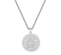 QIAMNI Medusa - Collana con ciondolo in acciaio inox color argento e oro, per donne, uomini, ragazze, clavicola, mitologia greca, regalo pagano, Argento