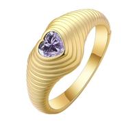 QIAMNI Prezioso anello a forma di cuore: set con zirconi, adatto a vari stili, un regalo per le donne