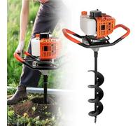 QianCruxtacy Mototrivella a 2 Tempi 5200W, Trivellatrice a Benzina con Punte in Lega Resistente, Serbatoio 1.2L, Motore Raffreddato ad Aria, Due Maniglie, per Giardinaggio e Costruzione Terrazze 12