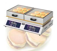 QianCruxtacy Pancake Maker, Macchina per Soufflé Antiaderente B-2 | Apparecchio per Soufflé E Dorayaki Con Piastra Riscaldante in Rame Puro, Potenza 1300w/2600w, Corpo in Acciaio Inox, Antihaft