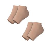 QianDanS 2 paia di protezioni per tallone in silicone, morbidi calzini di supporto per caviglia color carne, adatti per uomini e donne, talloni screpolati, tendinite di Achille, sollievo dal dolore al
