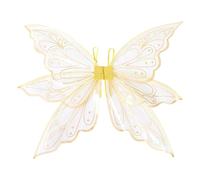Qianderer Ali di fata, ali di farfalla, ali da fata, per adulti, donne, bambini, ragazze, ali di farfalla, per Halloween, Natale, cosplay, feste a tema (stampa oro, 60 x 50 cm)
