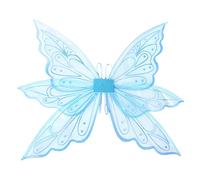 Qianderer Ali di fata, ali di farfalla, ali da fata, per adulti, donne, bambini, ragazze, ali di farfalla, per Halloween, Natale, cosplay, feste a tema (stampa blu, 60 x 50 cm)