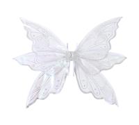 Qianderer Ali di fata, ali di farfalla, ali da fata, per adulti, donne, bambini, ragazze, ali di farfalla, per Halloween, Natale, cosplay, feste a tema (stampa argento, 60 x 50 cm)