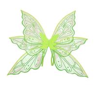 Qianderer Ali di fata, ali di farfalla, ali da fata, per adulti, donne, bambini, ragazze, ali di farfalla, per Halloween, Natale, cosplay, feste a tema (verde farfalla, 60 x 50 cm)